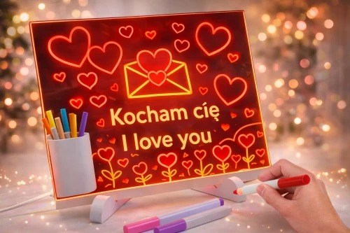 Magiczna Tablica LED 3D do Rysowania 20x20cm + 7 Neonowych Pisaków | Podświetlana Tablica Edukacyjna, Zmazywalna, Prezent dla Dziecka